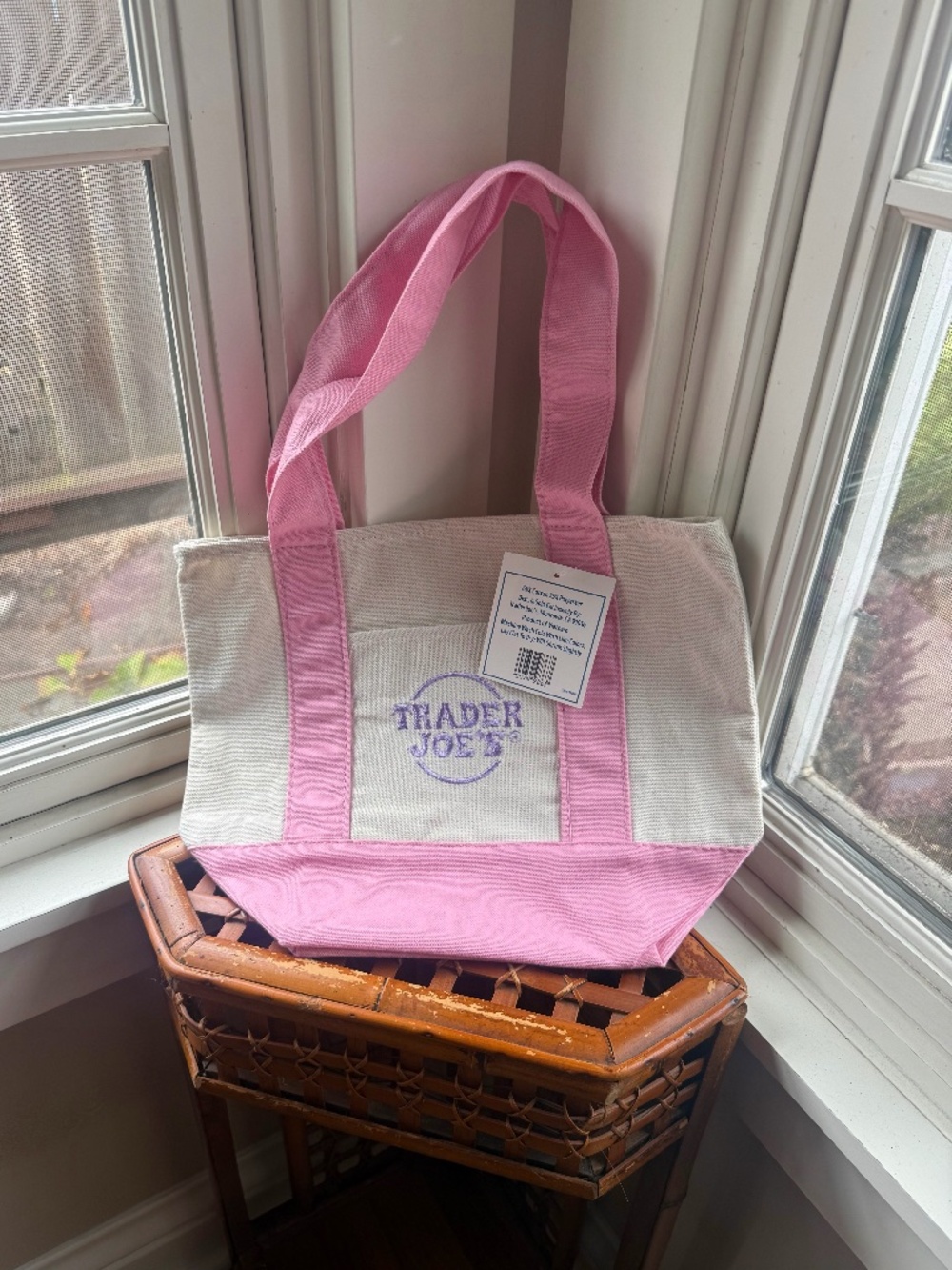 TRADER JOE'S Mini PINK Tote Bag NWT
